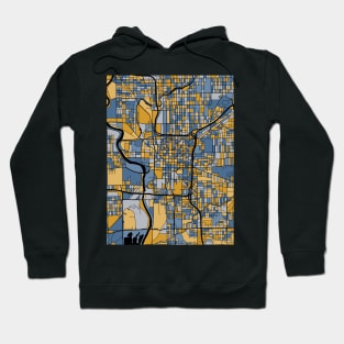 Indianapolis Map Pattern in Blue & Gold Hoodie